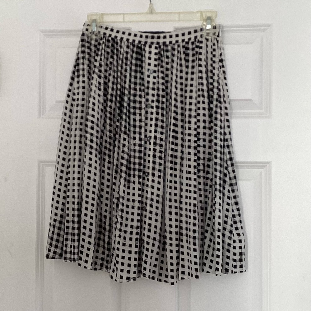 MINKPINK Black & White Gingham Midi Skirt | Size XS